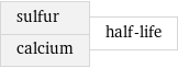 sulfur calcium | half-life