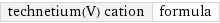 technetium(V) cation | formula