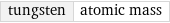 tungsten | atomic mass