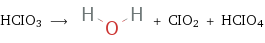 HCIO3 ⟶ + CIO2 + HCIO4