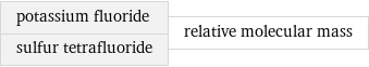potassium fluoride sulfur tetrafluoride | relative molecular mass