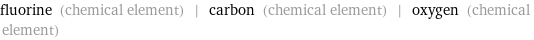 fluorine (chemical element) | carbon (chemical element) | oxygen (chemical element)