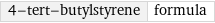 4-tert-butylstyrene | formula