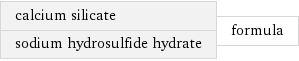 calcium silicate sodium hydrosulfide hydrate | formula