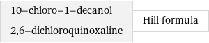 10-chloro-1-decanol 2, 6-dichloroquinoxaline | Hill formula