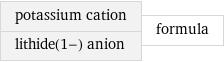 potassium cation lithide(1-) anion | formula