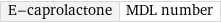 E-caprolactone | MDL number