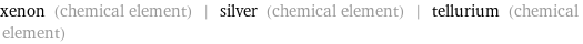 xenon (chemical element) | silver (chemical element) | tellurium (chemical element)