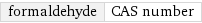 formaldehyde | CAS number