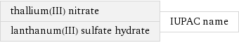 thallium(III) nitrate lanthanum(III) sulfate hydrate | IUPAC name