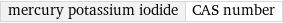 mercury potassium iodide | CAS number