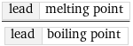 lead | melting point/lead | boiling point