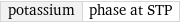 potassium | phase at STP