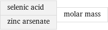 selenic acid zinc arsenate | molar mass