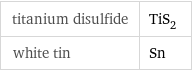 titanium disulfide | TiS_2 white tin | Sn