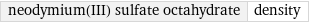 neodymium(III) sulfate octahydrate | density