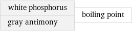 white phosphorus gray antimony | boiling point
