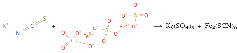  + ⟶ K6(SO4)3 + Fe2(SCN)6