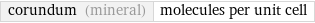 corundum (mineral) | molecules per unit cell