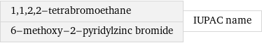 1, 1, 2, 2-tetrabromoethane 6-methoxy-2-pyridylzinc bromide | IUPAC name