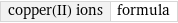 copper(II) ions | formula