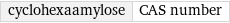 cyclohexaamylose | CAS number