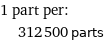 1 part per:  | 312500 parts