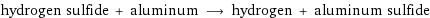 hydrogen sulfide + aluminum ⟶ hydrogen + aluminum sulfide