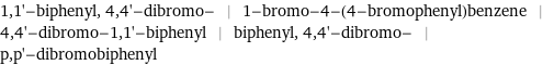 1, 1'-biphenyl, 4, 4'-dibromo- | 1-bromo-4-(4-bromophenyl)benzene | 4, 4'-dibromo-1, 1'-biphenyl | biphenyl, 4, 4'-dibromo- | p, p'-dibromobiphenyl