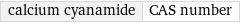 calcium cyanamide | CAS number