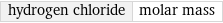 hydrogen chloride | molar mass