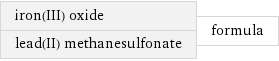 iron(III) oxide lead(II) methanesulfonate | formula