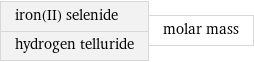 iron(II) selenide hydrogen telluride | molar mass