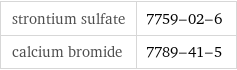 strontium sulfate | 7759-02-6 calcium bromide | 7789-41-5