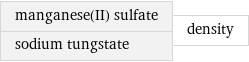 manganese(II) sulfate sodium tungstate | density