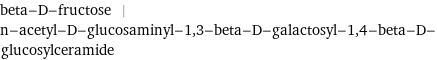 beta-D-fructose | n-acetyl-D-glucosaminyl-1, 3-beta-D-galactosyl-1, 4-beta-D-glucosylceramide