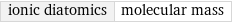 ionic diatomics | molecular mass