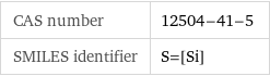 CAS number | 12504-41-5 SMILES identifier | S=[Si]