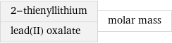 2-thienyllithium lead(II) oxalate | molar mass