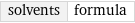 solvents | formula