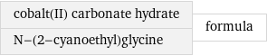 cobalt(II) carbonate hydrate N-(2-cyanoethyl)glycine | formula