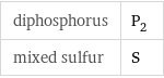 diphosphorus | P_2 mixed sulfur | S