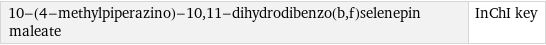 10-(4-methylpiperazino)-10, 11-dihydrodibenzo(b, f)selenepin maleate | InChI key