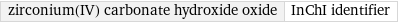 zirconium(IV) carbonate hydroxide oxide | InChI identifier