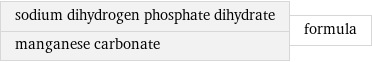 sodium dihydrogen phosphate dihydrate manganese carbonate | formula