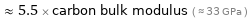  ≈ 5.5 × carbon bulk modulus ( ≈ 33 GPa )