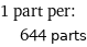 1 part per:  | 644 parts