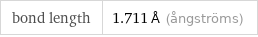 bond length | 1.711 Å (ångströms)