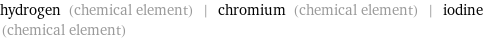 hydrogen (chemical element) | chromium (chemical element) | iodine (chemical element)