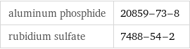 aluminum phosphide | 20859-73-8 rubidium sulfate | 7488-54-2